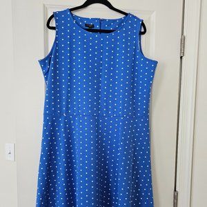 Talbots Edie Polka Dots Fit And Flare Knit Dress 1X